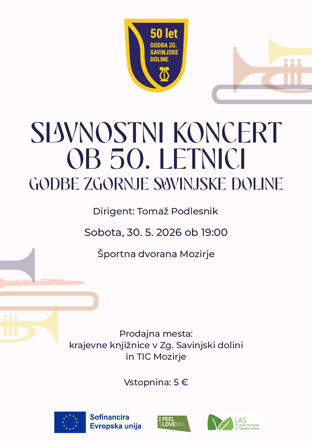 Slavnostni koncert ob 50. letnici Godbe Zgornje Savinjske doline